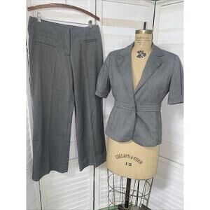 Worthington Pant Suit One Button Notch Lapel Modern Fit Gray Women’s Size Med